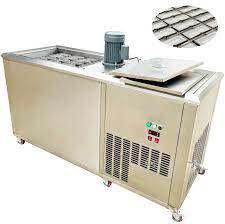 Ice block making machine moulds close-up view