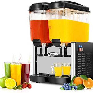 Juice dispenser used in a Nairobi hotel breakfast buffet